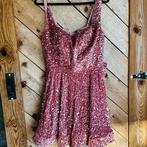 Sequin Pink Party Dress